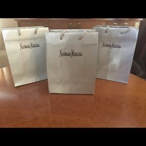 3 little Neiman Marcus shopping bags